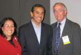 photo: L.A. Mayor Antonio Villaraigosa poses with Working Group members Rosario Perez and Frank Baumeister 