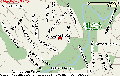 Map to show location of Omni Shoreham Hotel in Washington DC