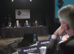 The Education panel as seen over the shoulder of Commission Executive Director Steve Schmidt