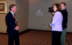 Commissioner John Erickson, does a brief interview with the Baltimore NBC affiliate.