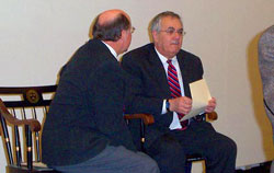Commissioner Jim Sykes discusses
the issues with Congressman Frank