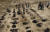 Examination of mass grave sites by the coalition team and local Iraqis. CPA photo 