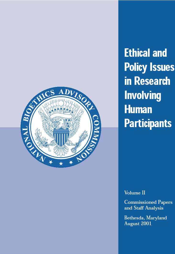 Ethical and Policy Issues in Research Involving Human Participants - Volume  II