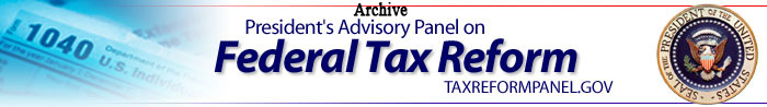 Banner Image: President's Advisory Panel on Federal Tax Reform