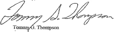 Tommy G. Thompson Signature